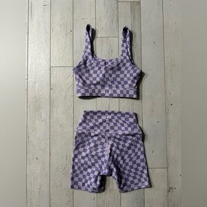 Stylish Lavender Checkered Bra
